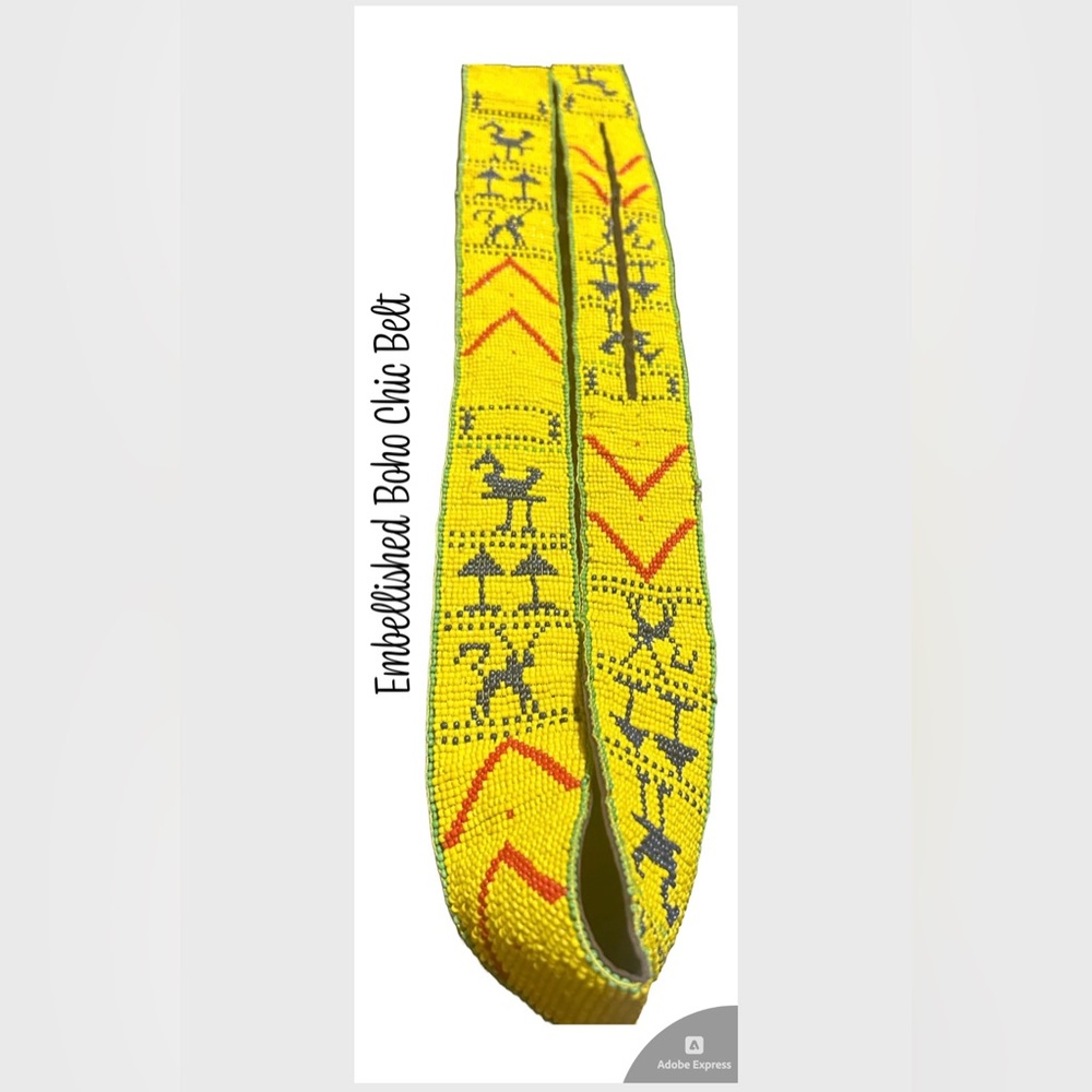 🪇Unique BOHO-CHIC Tribal Beaded Belt by Raj-NWT🪇